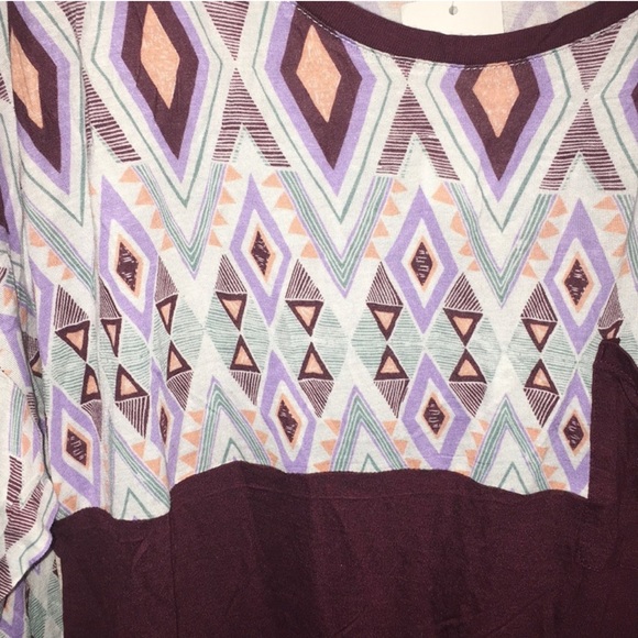 Empyre Tribal Dolman Dark Red Long Sleeve Top Juniors Size Medium - Picture 3 of 5